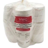 12oz Paper Food Container/Lid Combo Pack - 36 Each